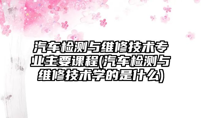 汽車檢測與維修技術(shù)專業(yè)主要課程(汽車檢測與維修技術(shù)學(xué)的是什么)