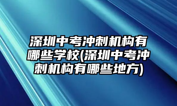 深圳中考沖刺機構(gòu)有哪些學校(深圳中考沖刺機構(gòu)有哪些地方)