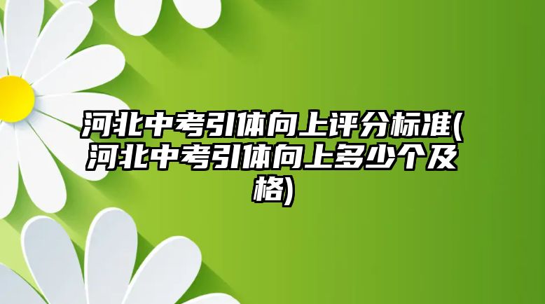 河北中考引體向上評(píng)分標(biāo)準(zhǔn)(河北中考引體向上多少個(gè)及格)