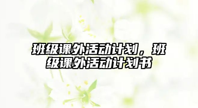 班級課外活動計劃，班級課外活動計劃書