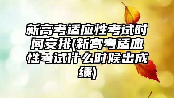 新高考適應(yīng)性考試時間安排(新高考適應(yīng)性考試什么時候出成績)