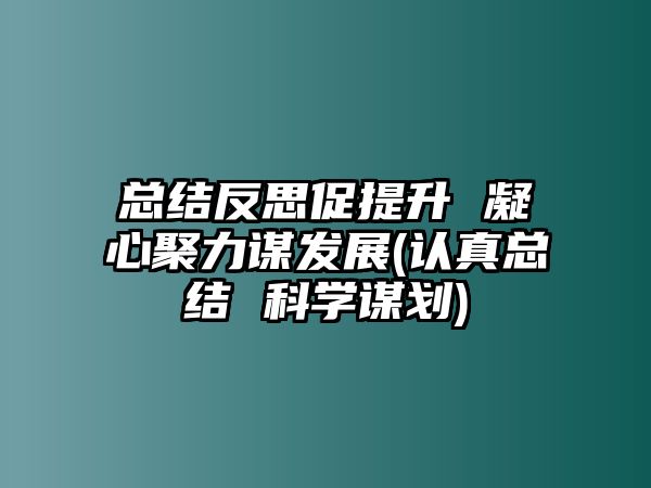 總結反思促提升 凝心聚力謀發(fā)展(認真總結 科學謀劃)