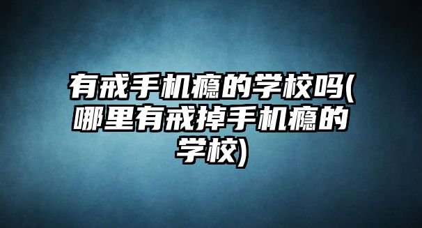 有戒手機癮的學校嗎(哪里有戒掉手機癮的學校)