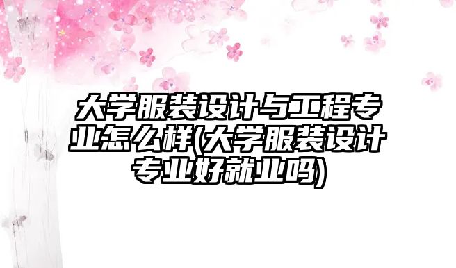 大學(xué)服裝設(shè)計(jì)與工程專業(yè)怎么樣(大學(xué)服裝設(shè)計(jì)專業(yè)好就業(yè)嗎)