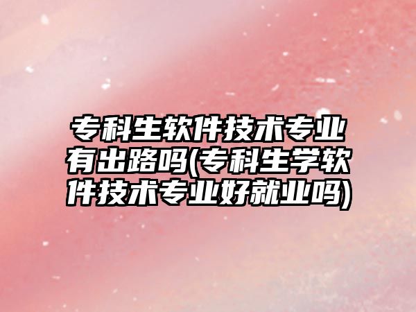 專科生軟件技術(shù)專業(yè)有出路嗎(?？粕鷮W(xué)軟件技術(shù)專業(yè)好就業(yè)嗎)