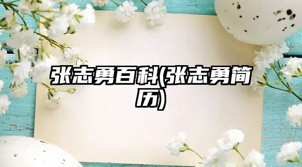 張志勇百科(張志勇簡(jiǎn)歷)