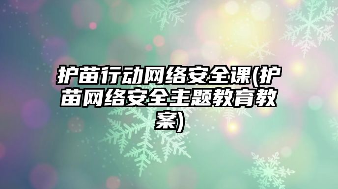 護(hù)苗行動(dòng)網(wǎng)絡(luò)安全課(護(hù)苗網(wǎng)絡(luò)安全主題教育教案)