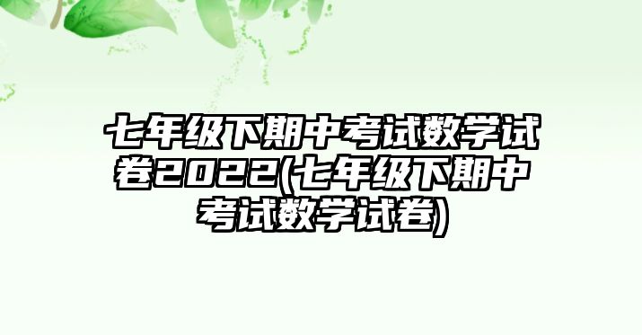 七年級下期中考試數(shù)學(xué)試卷2022(七年級下期中考試數(shù)學(xué)試卷)