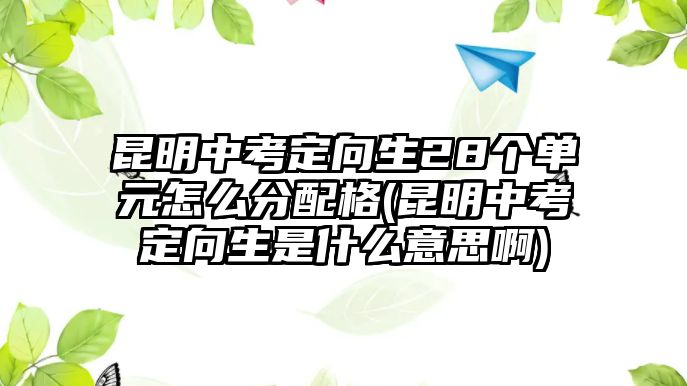 昆明中考定向生28個單元怎么分配格(昆明中考定向生是什么意思啊)