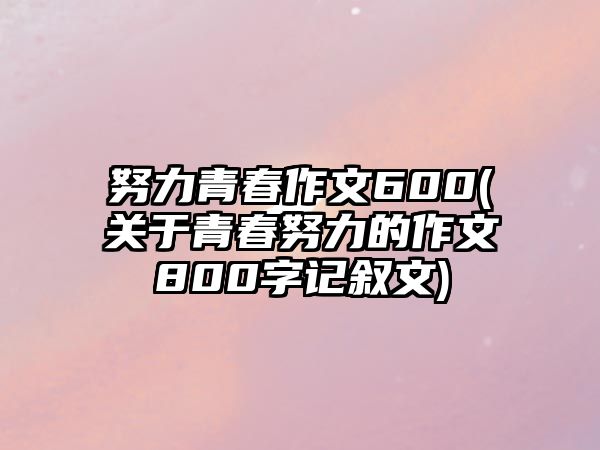 努力青春作文600(關于青春努力的作文800字記敘文)