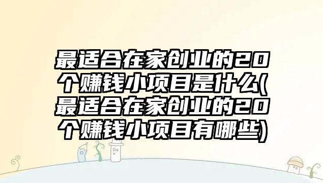 最適合在家創(chuàng)業(yè)的20個(gè)賺錢小項(xiàng)目是什么(最適合在家創(chuàng)業(yè)的20個(gè)賺錢小項(xiàng)目有哪些)