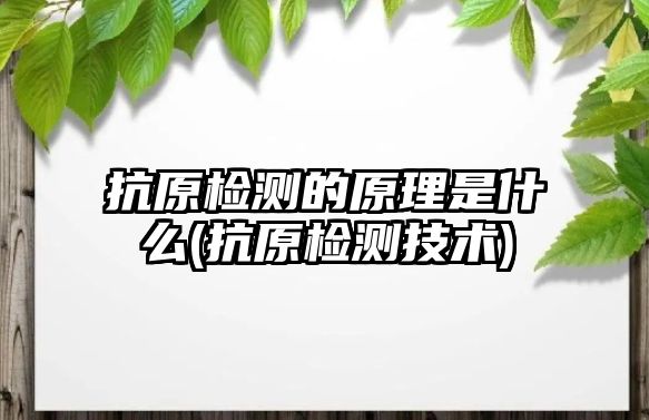 抗原檢測的原理是什么(抗原檢測技術(shù))