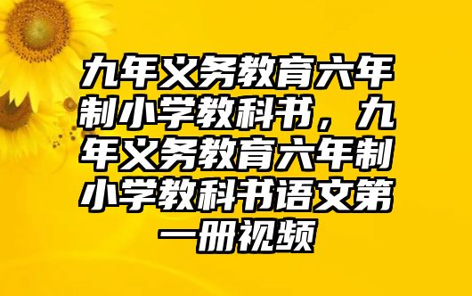 九年義務教育六年制小學教科書，九年義務教育六年制小學教科書語文第一冊視頻