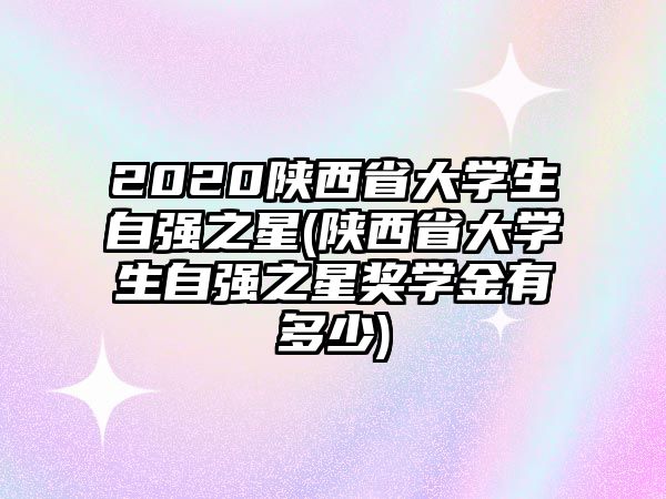 2020陜西省大學生自強之星(陜西省大學生自強之星獎學金有多少)