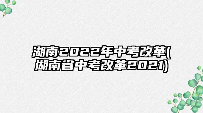 湖南2022年中考改革(湖南省中考改革2021)