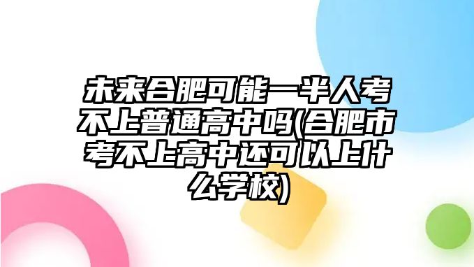 未來(lái)合肥可能一半人考不上普通高中嗎(合肥市考不上高中還可以上什么學(xué)校)