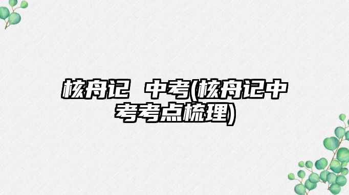 核舟記 中考(核舟記中考考點(diǎn)梳理)