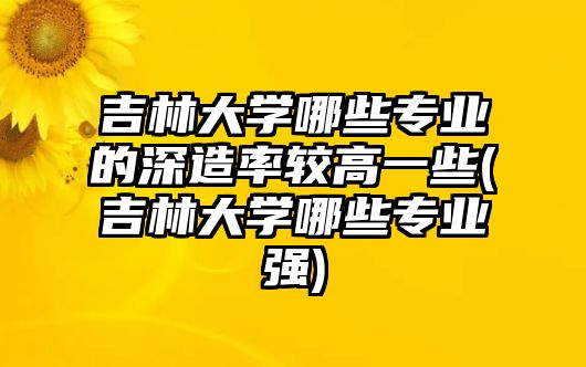 吉林大學(xué)哪些專業(yè)的深造率較高一些(吉林大學(xué)哪些專業(yè)強(qiáng))