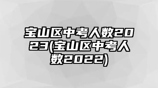 寶山區(qū)中考人數(shù)2023(寶山區(qū)中考人數(shù)2022)