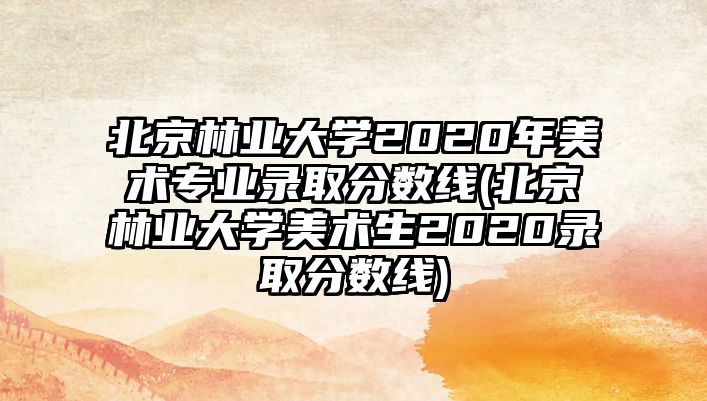 北京林業(yè)大學(xué)2020年美術(shù)專(zhuān)業(yè)錄取分?jǐn)?shù)線(北京林業(yè)大學(xué)美術(shù)生2020錄取分?jǐn)?shù)線)