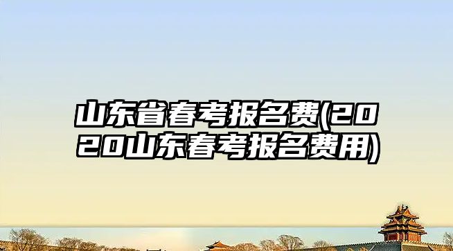 山東省春考報(bào)名費(fèi)(2020山東春考報(bào)名費(fèi)用)