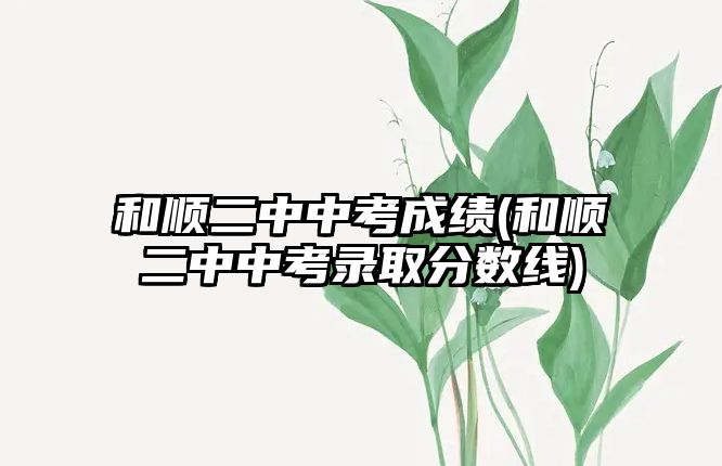 和順二中中考成績(jī)(和順二中中考錄取分?jǐn)?shù)線)