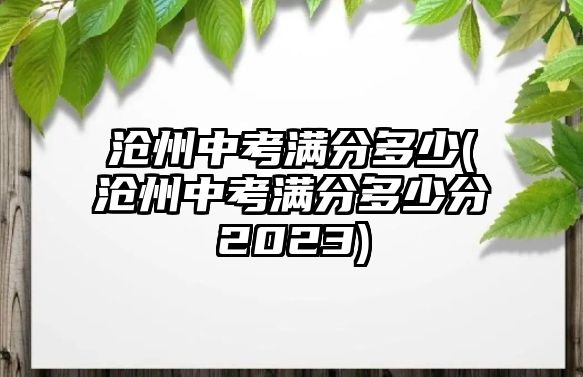 滄州中考滿分多少(滄州中考滿分多少分2023)