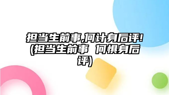 擔當生前事,何計身后評!(擔當生前事 何懼身后評)