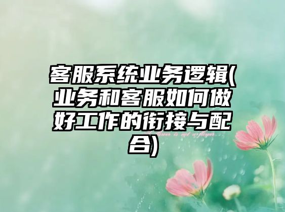 客服系統(tǒng)業(yè)務(wù)邏輯(業(yè)務(wù)和客服如何做好工作的銜接與配合)