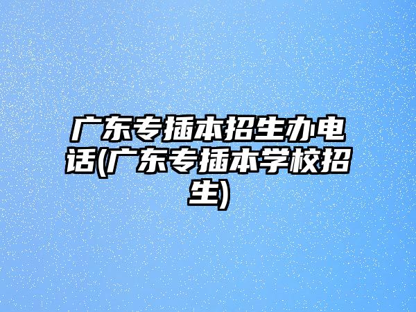 廣東專插本招生辦電話(廣東專插本學(xué)校招生)