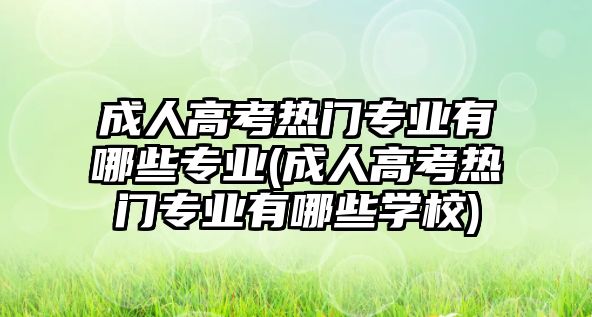 成人高考熱門專業(yè)有哪些專業(yè)(成人高考熱門專業(yè)有哪些學(xué)校)