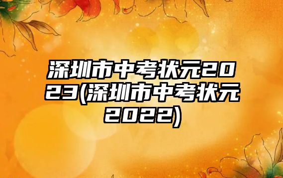 深圳市中考狀元2023(深圳市中考狀元2022)