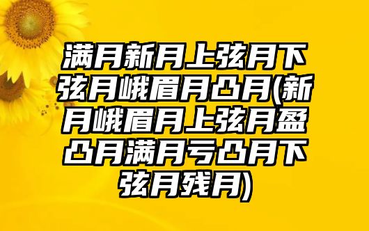 滿月新月上弦月下弦月峨眉月凸月(新月峨眉月上弦月盈凸月滿月虧凸月下弦月殘?jiān)?