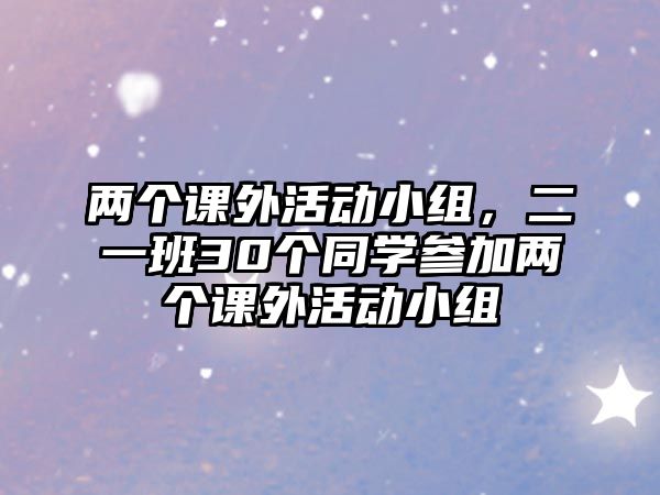 兩個課外活動小組，二一班30個同學(xué)參加兩個課外活動小組