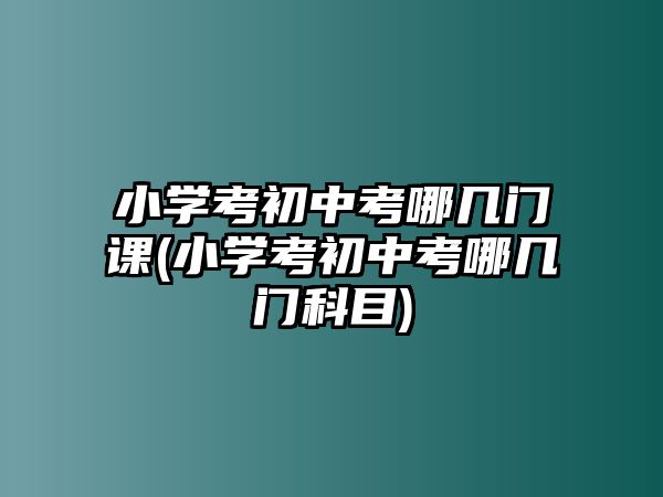 小學(xué)考初中考哪幾門課(小學(xué)考初中考哪幾門科目)