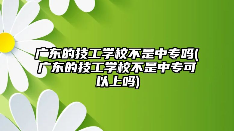 廣東的技工學校不是中專嗎(廣東的技工學校不是中?？梢陨蠁?