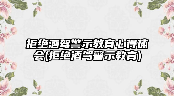 拒絕酒駕警示教育心得體會(拒絕酒駕警示教育)