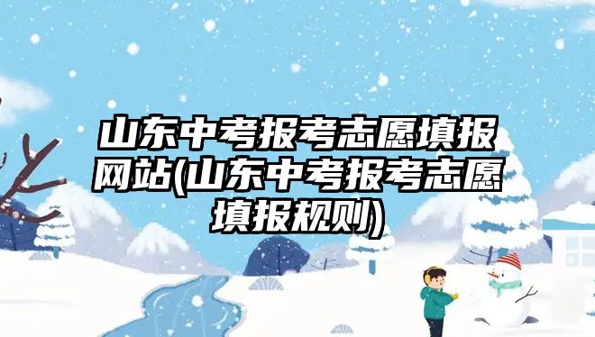 山東中考報考志愿填報網站(山東中考報考志愿填報規(guī)則)