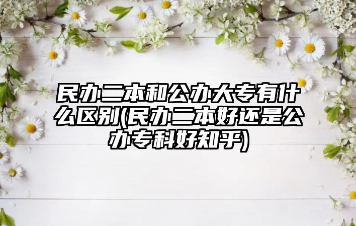 民辦二本和公辦大專有什么區(qū)別(民辦二本好還是公辦專科好知乎)