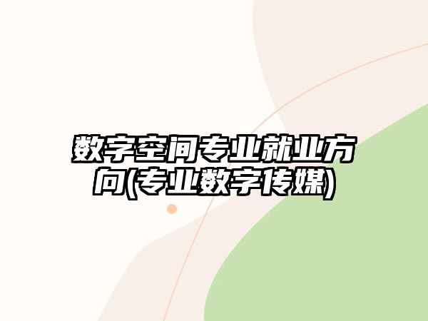 數(shù)字空間專業(yè)就業(yè)方向(專業(yè)數(shù)字傳媒)