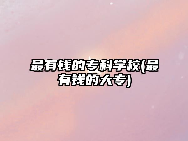 最有錢(qián)的?？茖W(xué)校(最有錢(qián)的大專)