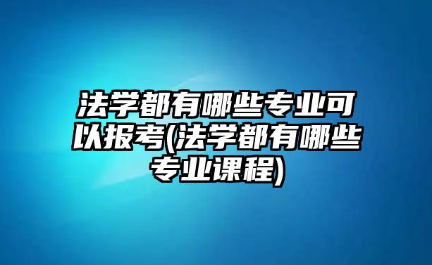 法學(xué)都有哪些專業(yè)可以報(bào)考(法學(xué)都有哪些專業(yè)課程)