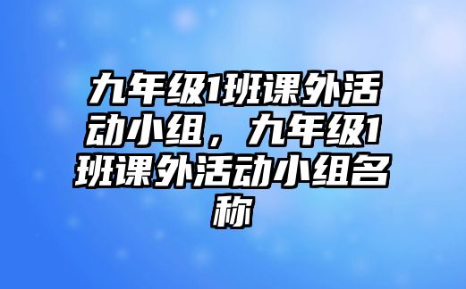 九年級1班課外活動小組，九年級1班課外活動小組名稱