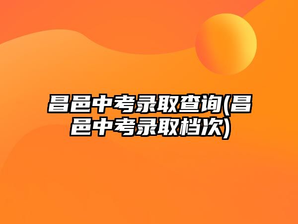 昌邑中考錄取查詢(昌邑中考錄取檔次)