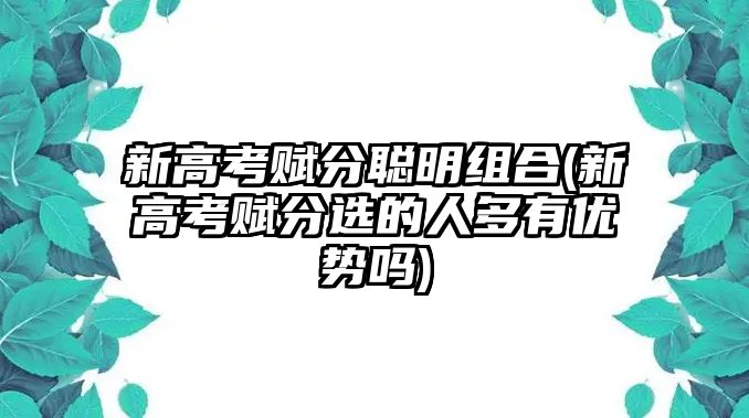 新高考賦分聰明組合(新高考賦分選的人多有優(yōu)勢嗎)