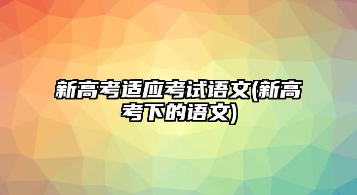 新高考適應(yīng)考試語(yǔ)文(新高考下的語(yǔ)文)