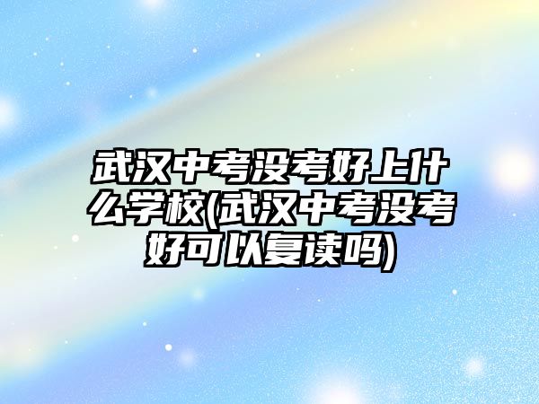 武漢中考沒考好上什么學校(武漢中考沒考好可以復讀嗎)