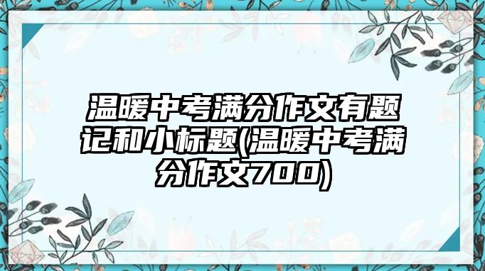 溫暖中考滿分作文有題記和小標題(溫暖中考滿分作文700)