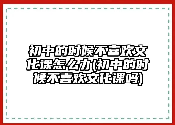 初中的時(shí)候不喜歡文化課怎么辦(初中的時(shí)候不喜歡文化課嗎)