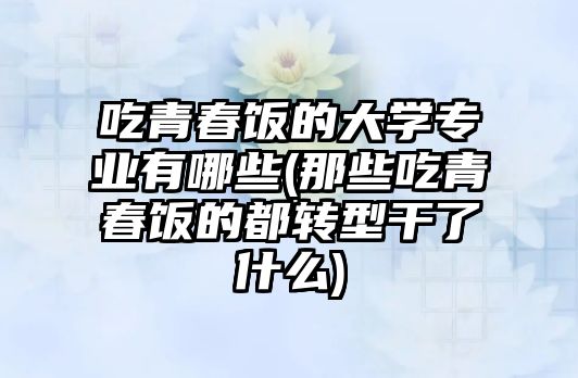 吃青春飯的大學(xué)專業(yè)有哪些(那些吃青春飯的都轉(zhuǎn)型干了什么)